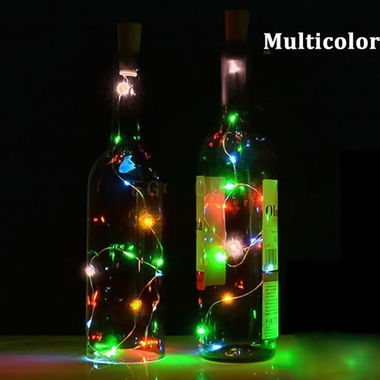 Wine Bottle Cork String Light Multi Led 2m Cable Length Copper Wire Battery Operated (Multicolor Light 1 Pc)