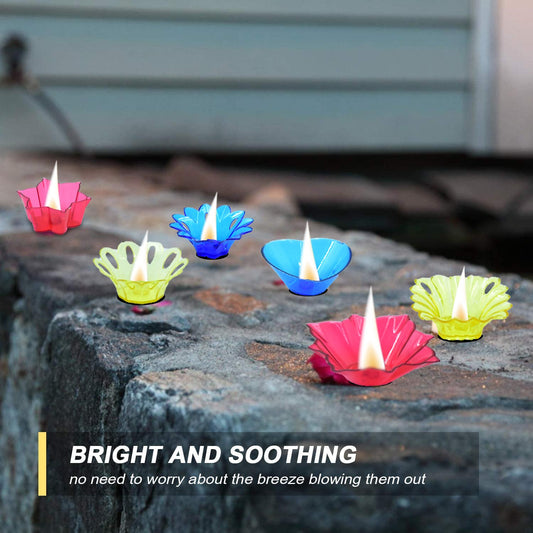 6004 Plastic Candle Cup With Multi Shape (Multicolor)