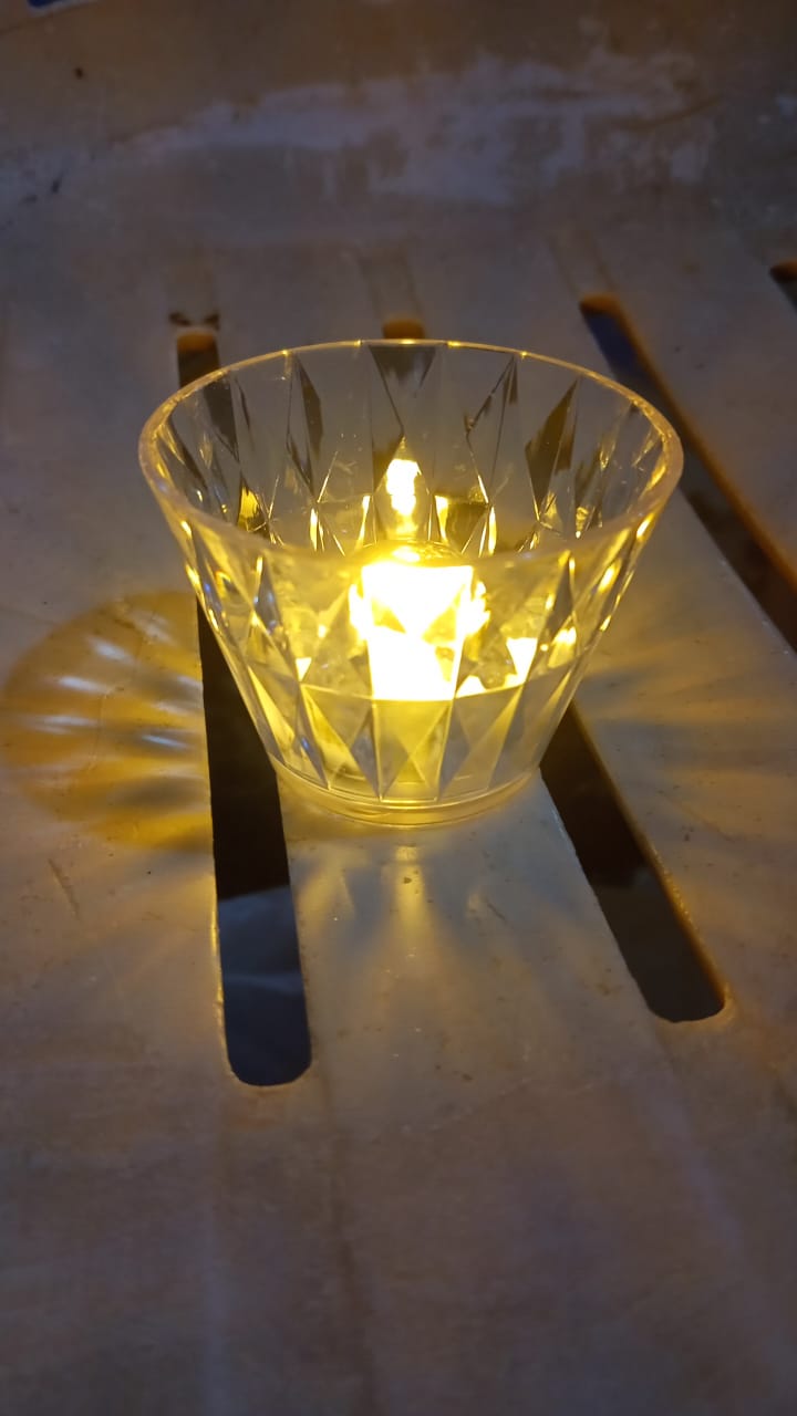 Cup Shape Crystal Table Lamp, Diwali (1 Pc)