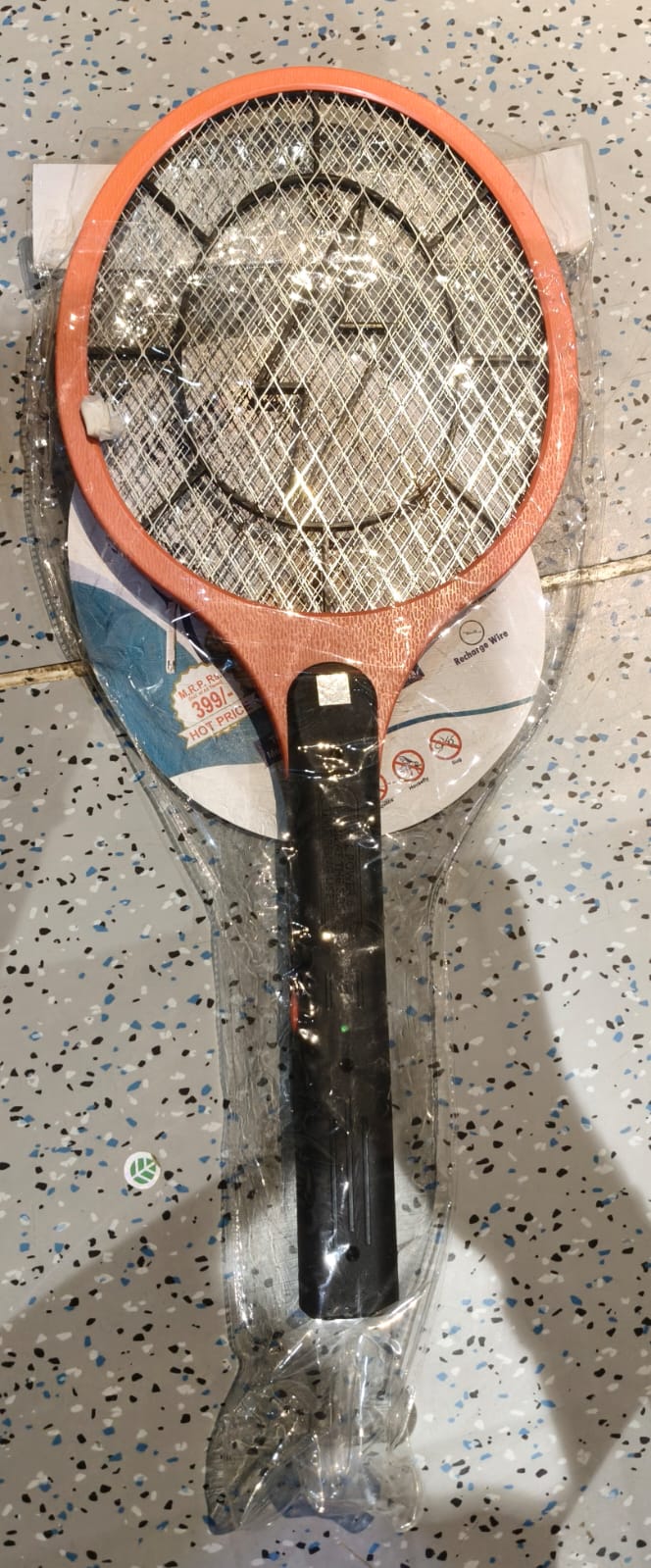 Red Rechargeable Electric Mosquito Killer Racket with Cable