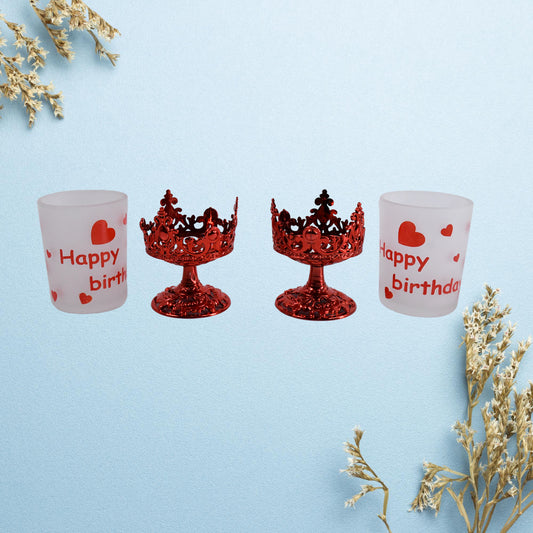 Tealight Holder Stylishly Shaped Candle Diya Stand Plastic Beautiful Design Festival (2 Pc Mix Design)
