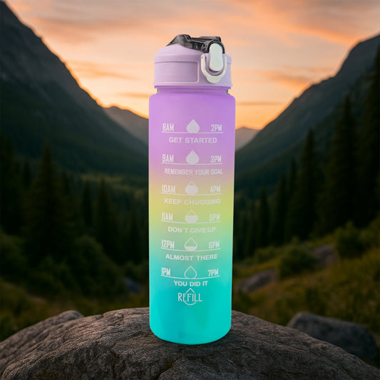 0325 Motivational Water Bottle With Straw Time Marker Bpa-free Tritan Portable Gym Water Bottle Leakproof Reusable Special Design For Your Sports Activity Hiking Camping