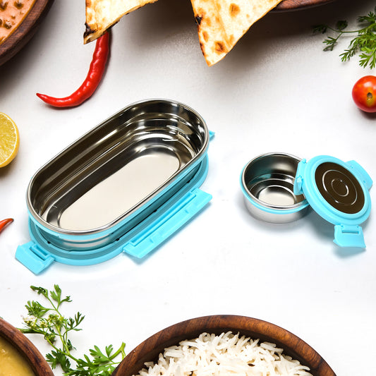 8141 Ganesh Stainless Steel Lunch Box Small Container ( Set Of 2 Pcs )