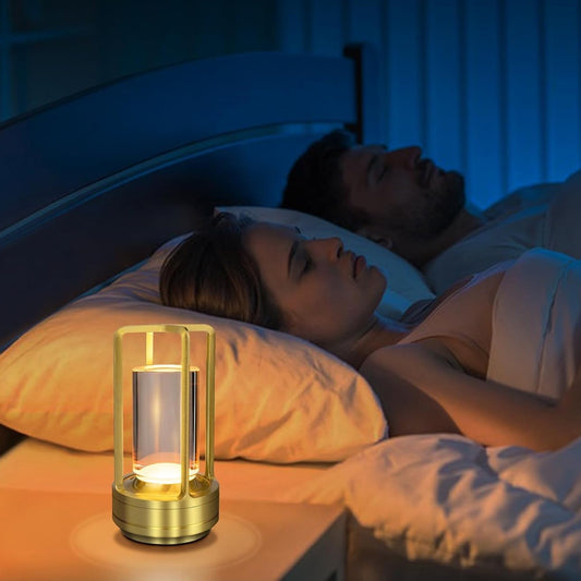 12974 Crystal Lantern Lamp Crystal Lantern Table Lamp 3 Colors Rechargeable Cordless Led Lights For Restaurant Bedroom Lights (1 Pc)