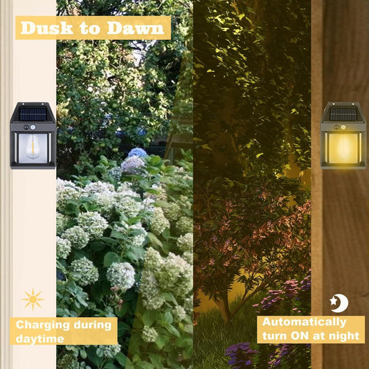 9428 Solar Wall Lights Lamp Outdoor Wireless Dusk To Dawn Porch Lights Fixture Solar Wall Lantern With 3 Modes Motion Sensor Waterproof Exterior Lighting With Clear Panel (1 Pc )