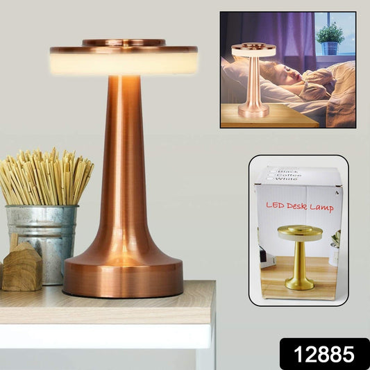 Touch LED Metal Desk Lamp – USB Rechargeable, 3 Colors/Brightness Levels, Dimmable Eye Protection (1 Pc)