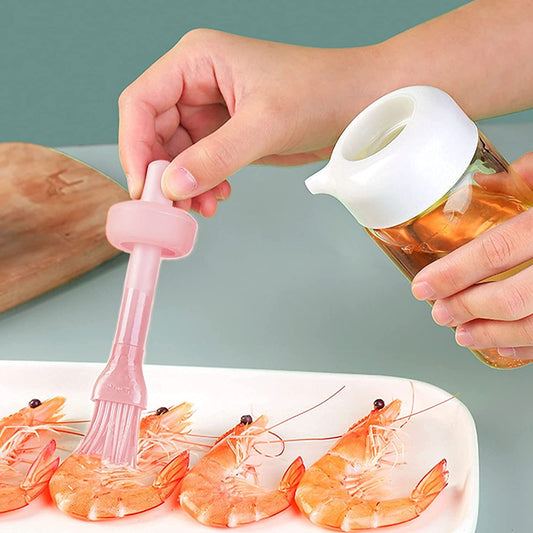 Oil Dispenser With Silicone Oil Brush (1 Pc With Brush 250 Ml Approx)