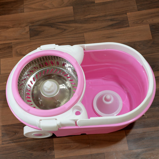 4105 Mop With Bucket For Floor Cleaning With Steel Spin Mop For Floor Cleaning Floor Cleaner Mop Spin Mop Magic Mop Mop Stick Spin Mop Set With Bucket Household Office Cleaning Tool Mop