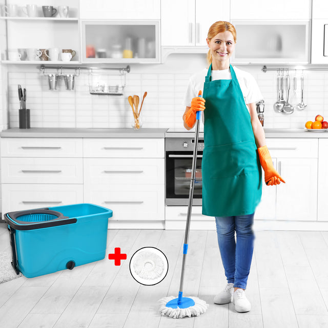 4028 Quick Spin Mop Plastic Spin Bucket Floor Cleaning Easy Wheels Big Bucket Floor Cleaning Mop With Bucket