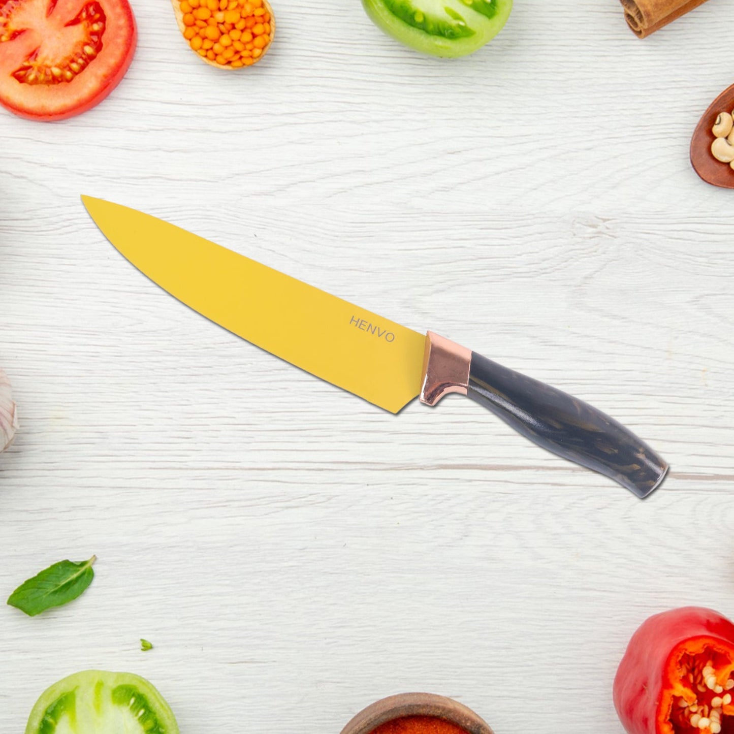 6 Pcs Professional Kitchen Knife Set with Chef Knives, Cleaver, Peeler & Scissors