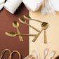 Premium Luxurious Stainless Steel Coated Spoons (6 Pcs Set / Golden)