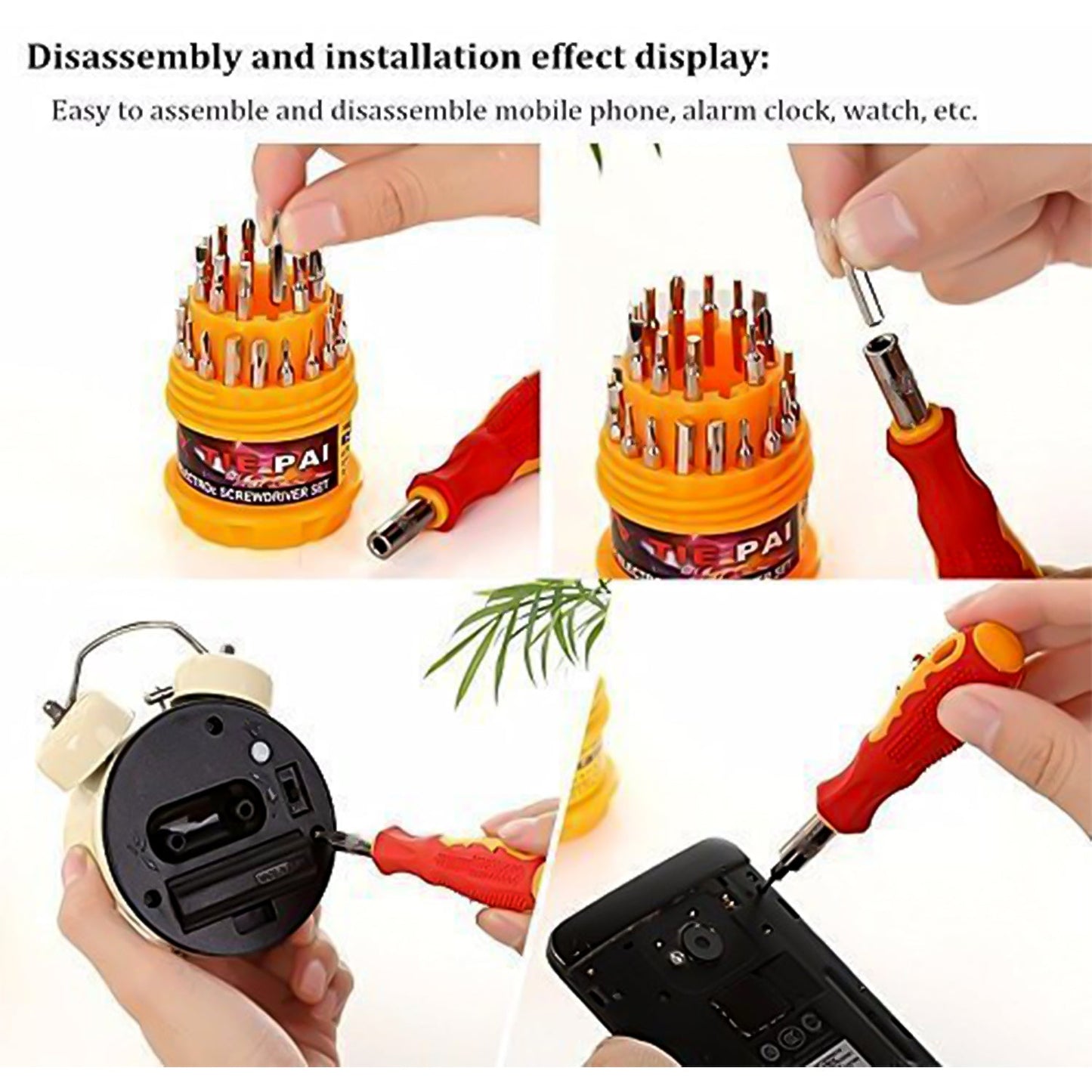 (SET OF 4PC) SCREWDRIVER SET, STEEL 31 IN 1 WITH 30 SCREWDRIVER BITS, PROFESSIONAL MAGNETIC DRIVER SET, B Grade