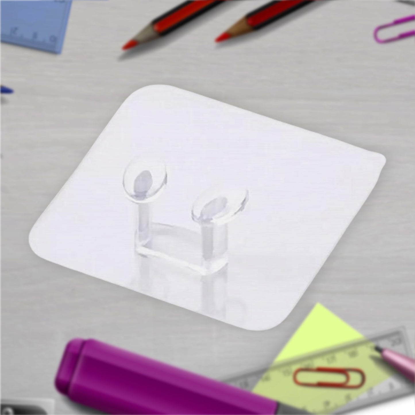 Transparent Self-Adhesive Wall Hook – Drill-Free, Waterproof & Oil-Proof for Toothbrush, Socket (1 Pc)