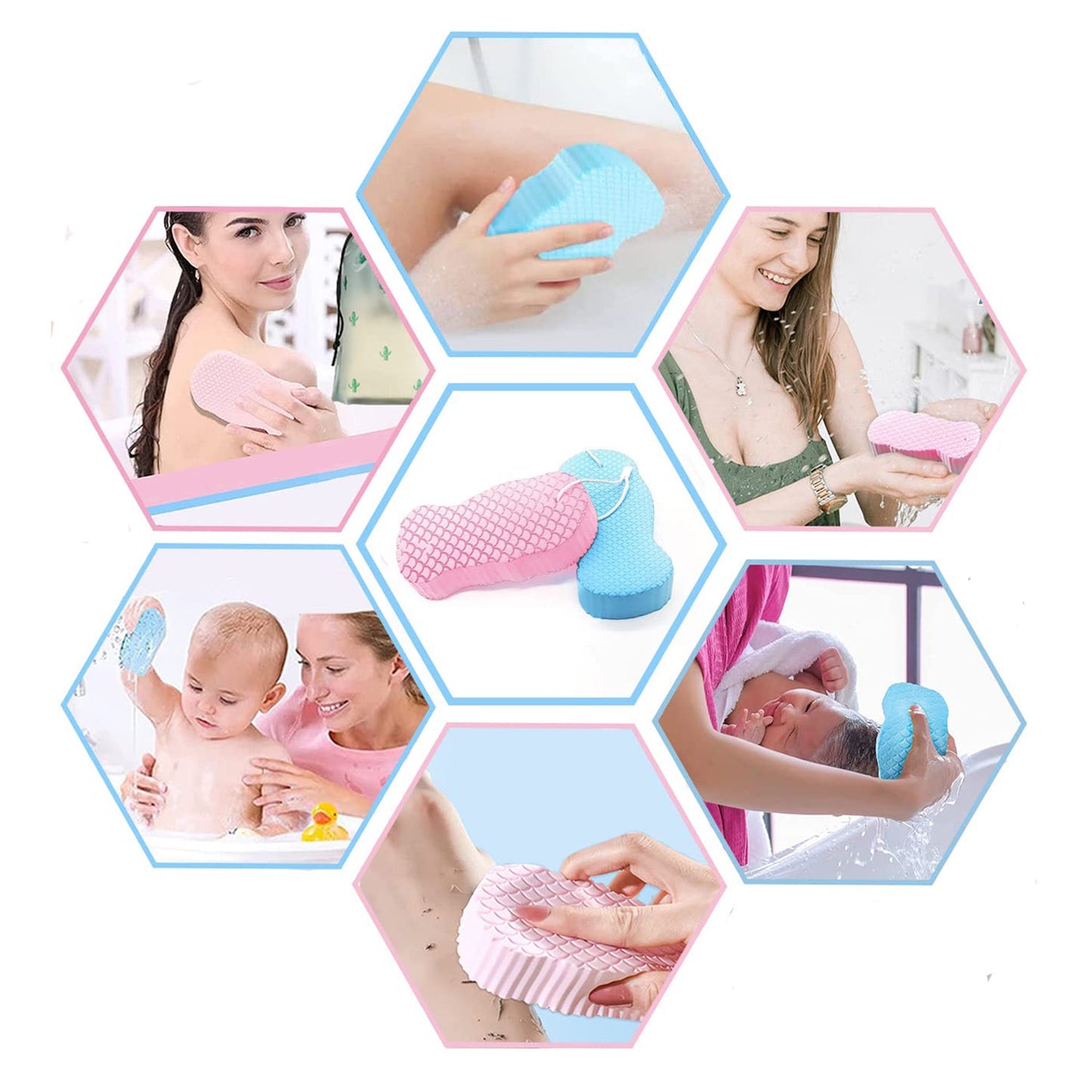 Ultra Soft Exfoliating Sponge | Dead Skin Remover Sponge For Body | Face Scrubber for Women and Men