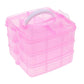 Versatile 18-Grid 3-Layer Transparent Plastic Organizer Box with Adjustable Dividers for Jewelry & Fishing Hooks