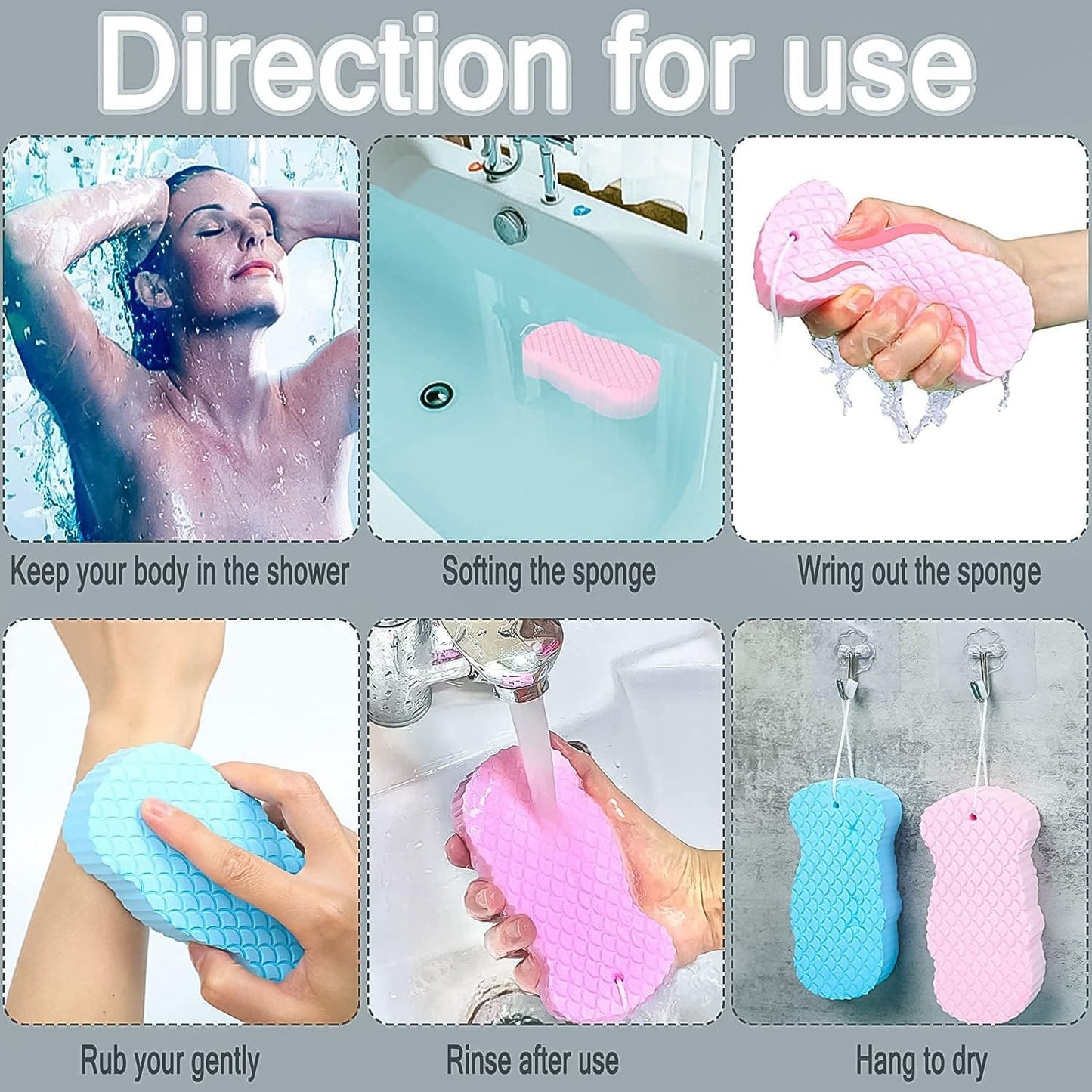 Ultra Soft Exfoliating Sponge | Dead Skin Remover Sponge For Body | Face Scrubber for Women and Men