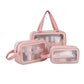 Cosmetic Pouch, Make up Bag for Home & Travel, Toiletry Bag for Cosmetics, Brushes, Accessories Set of 3 Small, Medium & Big - Wash Bag
