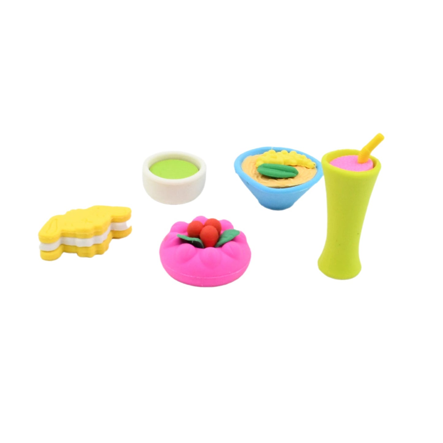 3D Mix Design Fancy & Stylish Colorful Erasers – Cute Novelty Eraser Set for Kids & School Prize (1 Set)
