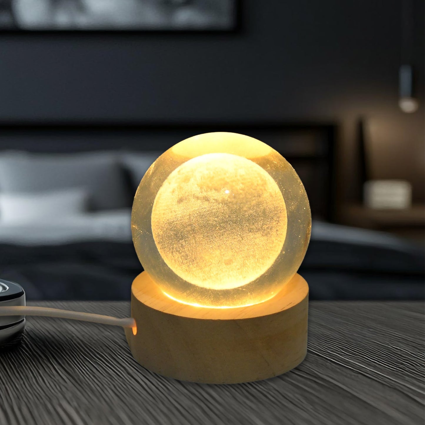 3D Crystal Ball lamps With Base (1 Pc / Mix Design)