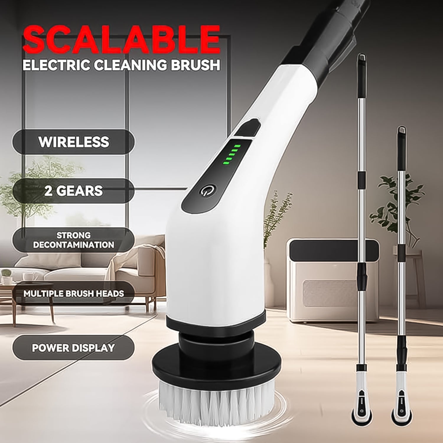ScrubEase Pro Multi-Brush Spin Cleaner