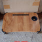 Portable lap desk with cup slot for coffee