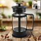 Coffee and Tea maker, Coffee Maker Glass Stainless Steel Coffee Press Glass Teapot for Camping Travel Gifts kitchen tools (Approx 350ml)