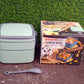 Customized GREEN DOUBLE-LAYER PORTABLE LUNCH BOX STACKABLE WITH CARRYING HANDLE AND SPOON LUNCH BOX , Bento Lunch Box