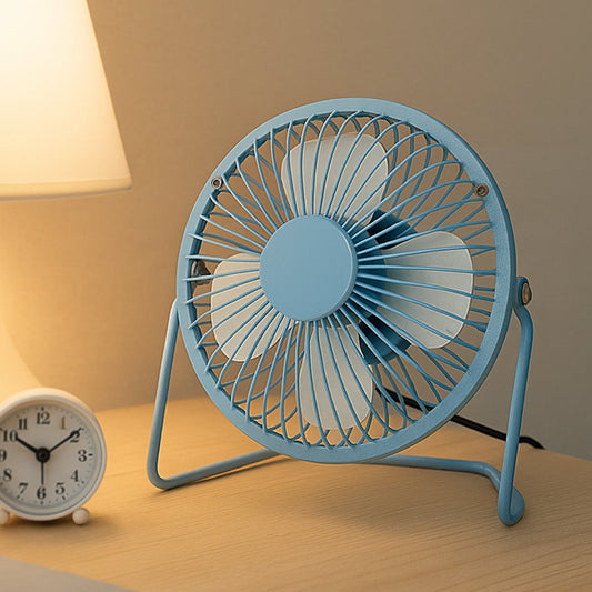 Big USB Table Desk Personal Metal Electronic Fan, Compatible with Computers, Laptops, Student Dormitory, Suitable For Office, School Use (1 Pc)