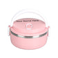 Single layer stainless steel hot lunch box.