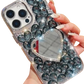Luxury mirror with diamond heart for 16 Pro ( Black )