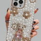 Handmade Decorative Pearl and Diamond Bear Phone Case for iphone 16 only