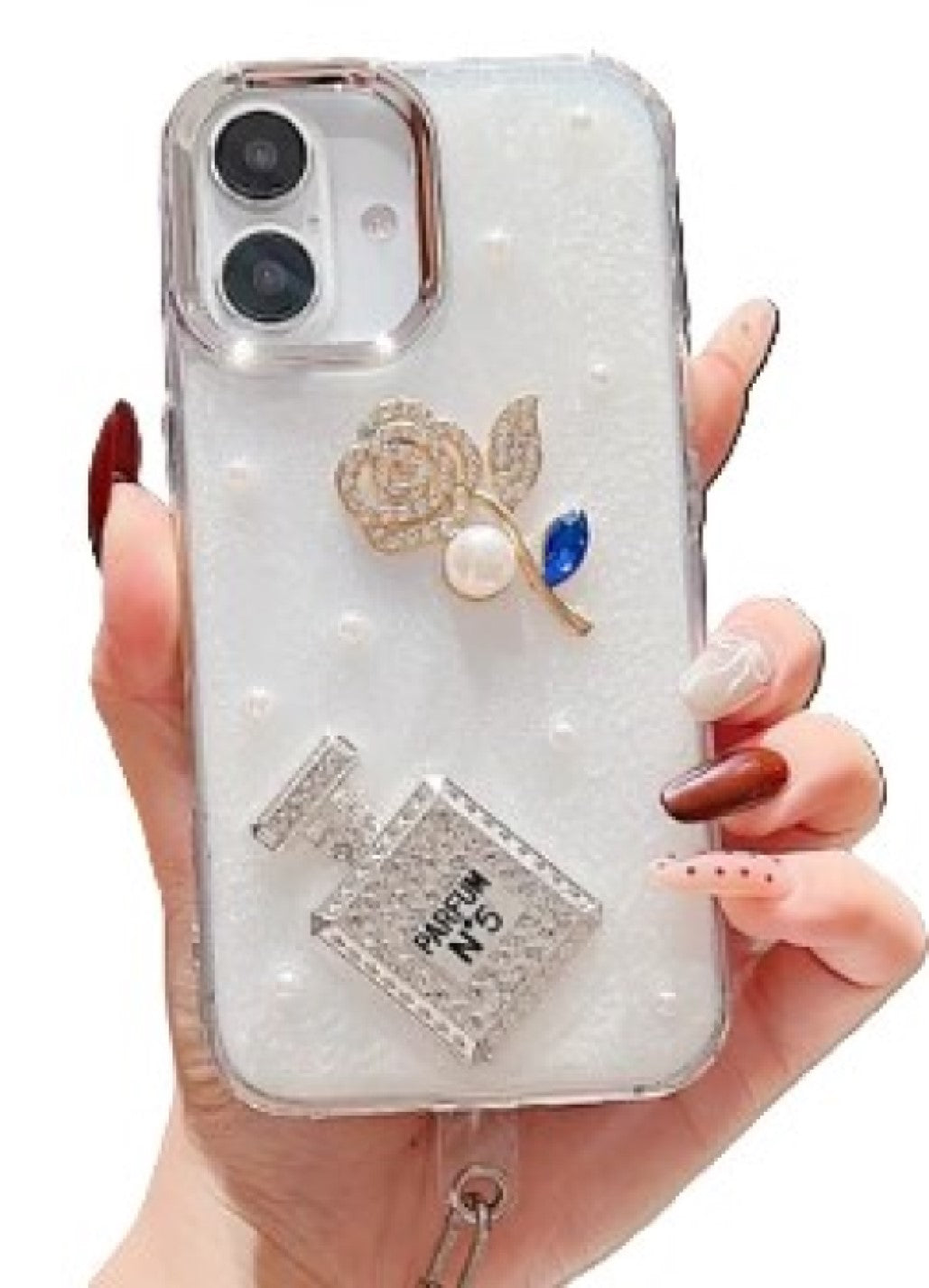 Transparent Case Cover for iPhone 16 only | Decorative Rubber Gel | Protective | TPU Soft Compatibility with iPhone (heart  design)