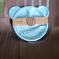 Kids 3 Compartment Food Tray / Plates With Spoon & Fork (1 Set)