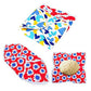 Hygienic square cover with colorful design for chapatis.