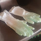 2 pair med yellow gloves For Types Of Purposes Like Washing Utensils, Gardening And Cleaning Toilet Etc.