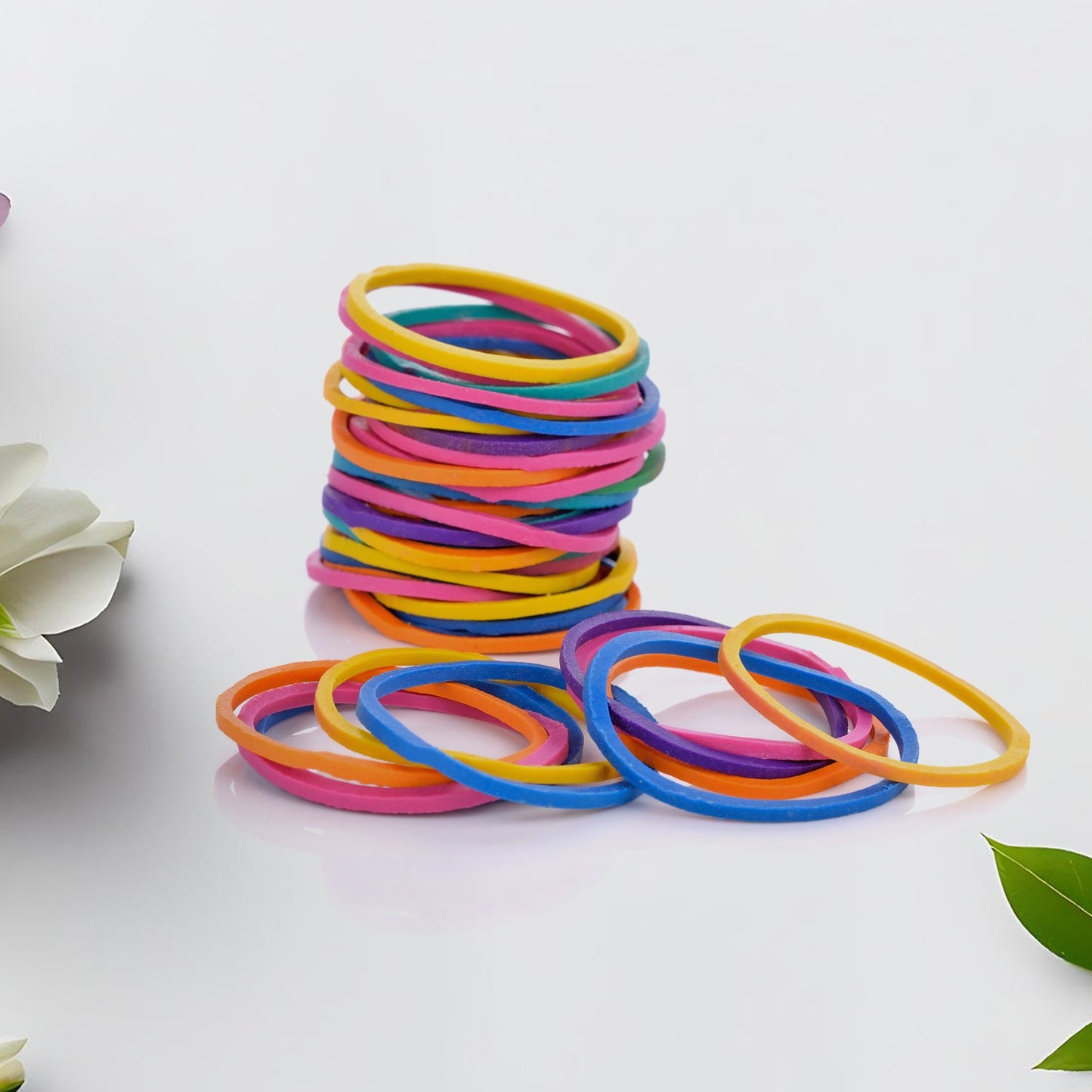 2-Inch Unbreakable Nylon Rubber Bands – Reusable Multicolor for Office, Home & School (50GM), Hair accessories