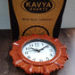 Wooden Look Round Wall Clock - Battery Operated, Easy-to-Read, Plastic Design for Home/Office