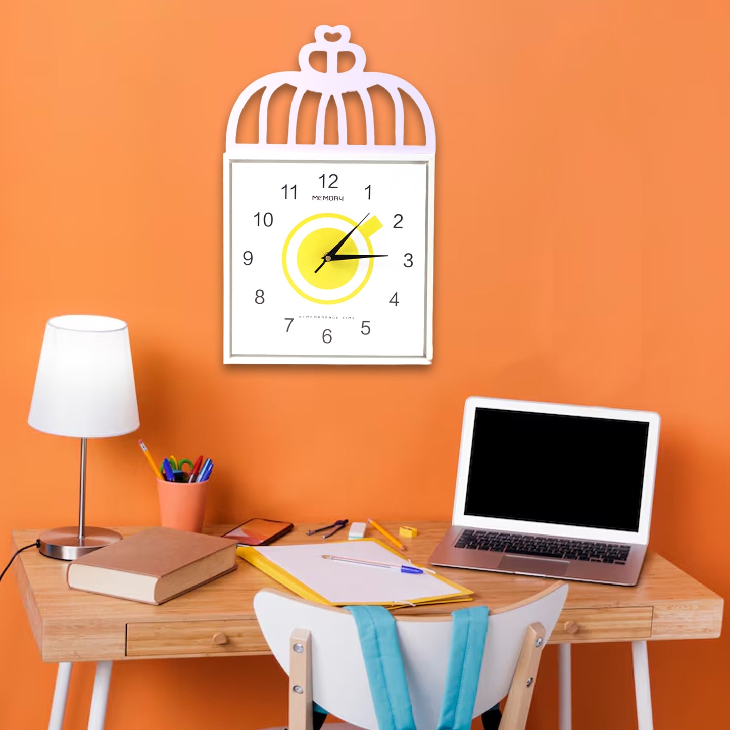 Decorative Square Wall Clock Battery Operated  1 Pc