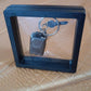 Suitcase Shape Nail Clipper Keychain With Key & 3D Floating Frame Display Case (1 Set)