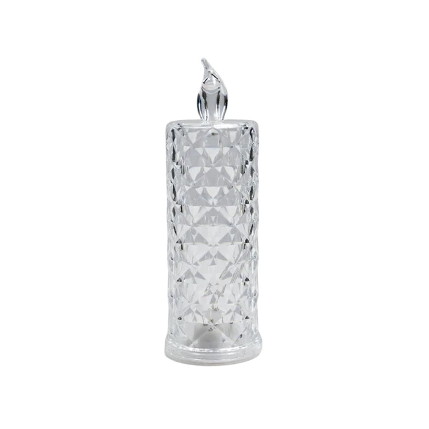 8439 Rose Candles Led Flameless And Smokeless Decorative Acrylic Transparent Candles Led Tea Light Candle Perfect For Gifting Home Diwali Christmas Crystal Candle Lights (1 Pc)  (Moq - 12 Pc )
