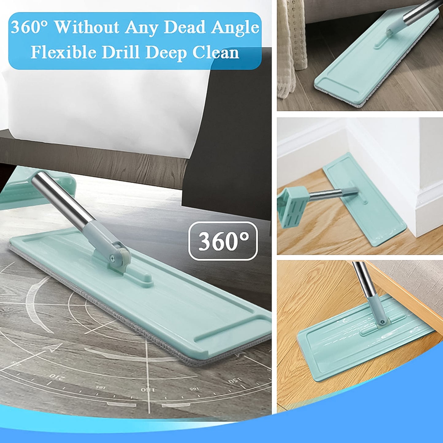 4633 360degree Rotation Flat Mop Floor Cleaning Microfiber Squeeze Mop Floor Clean.