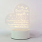 Heart Shape 3d Led Acrylic Night Lamp (1 Pc)
