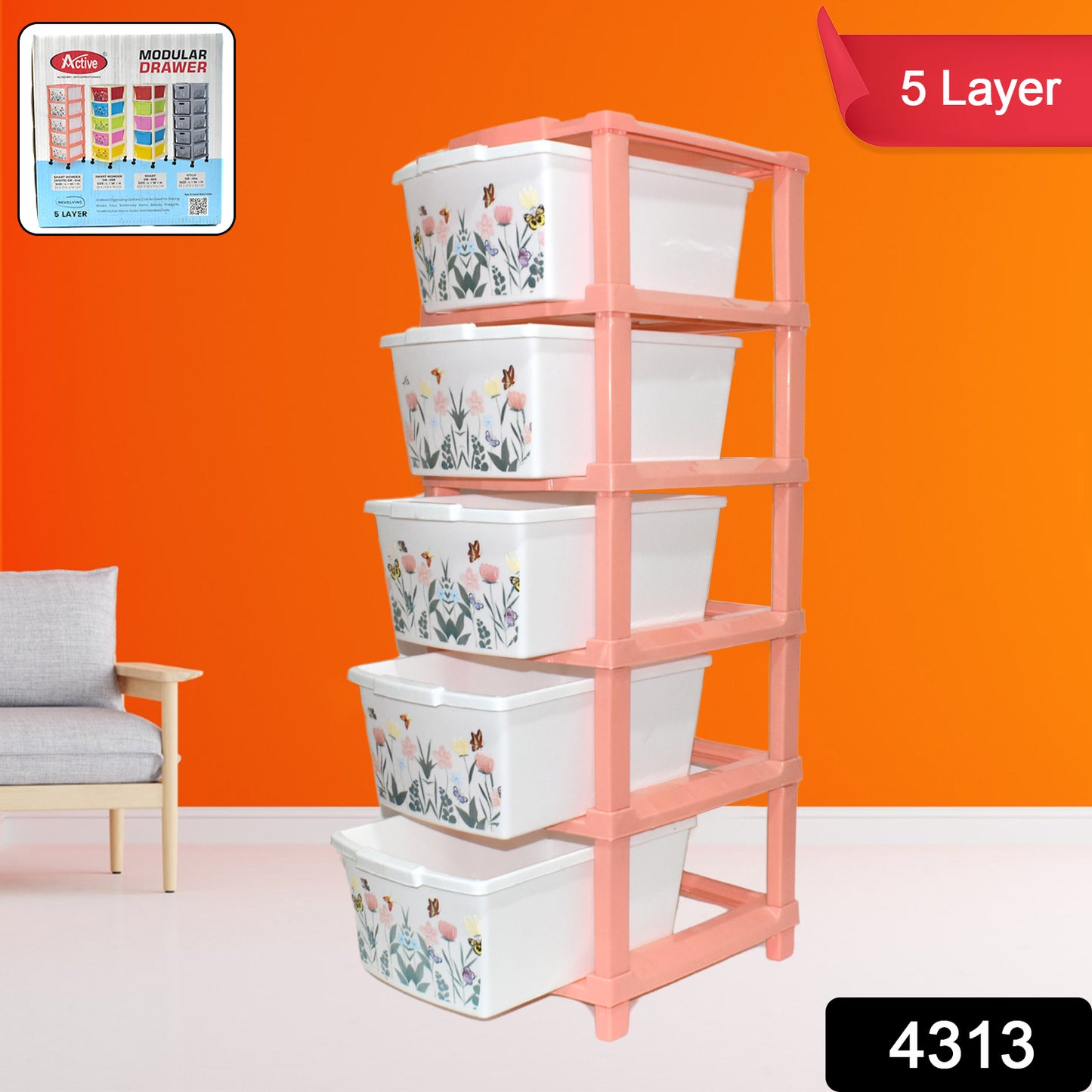 Plastic Smart Wonder Drawer Home Storage  Organization (5 Layer  1 Pc)