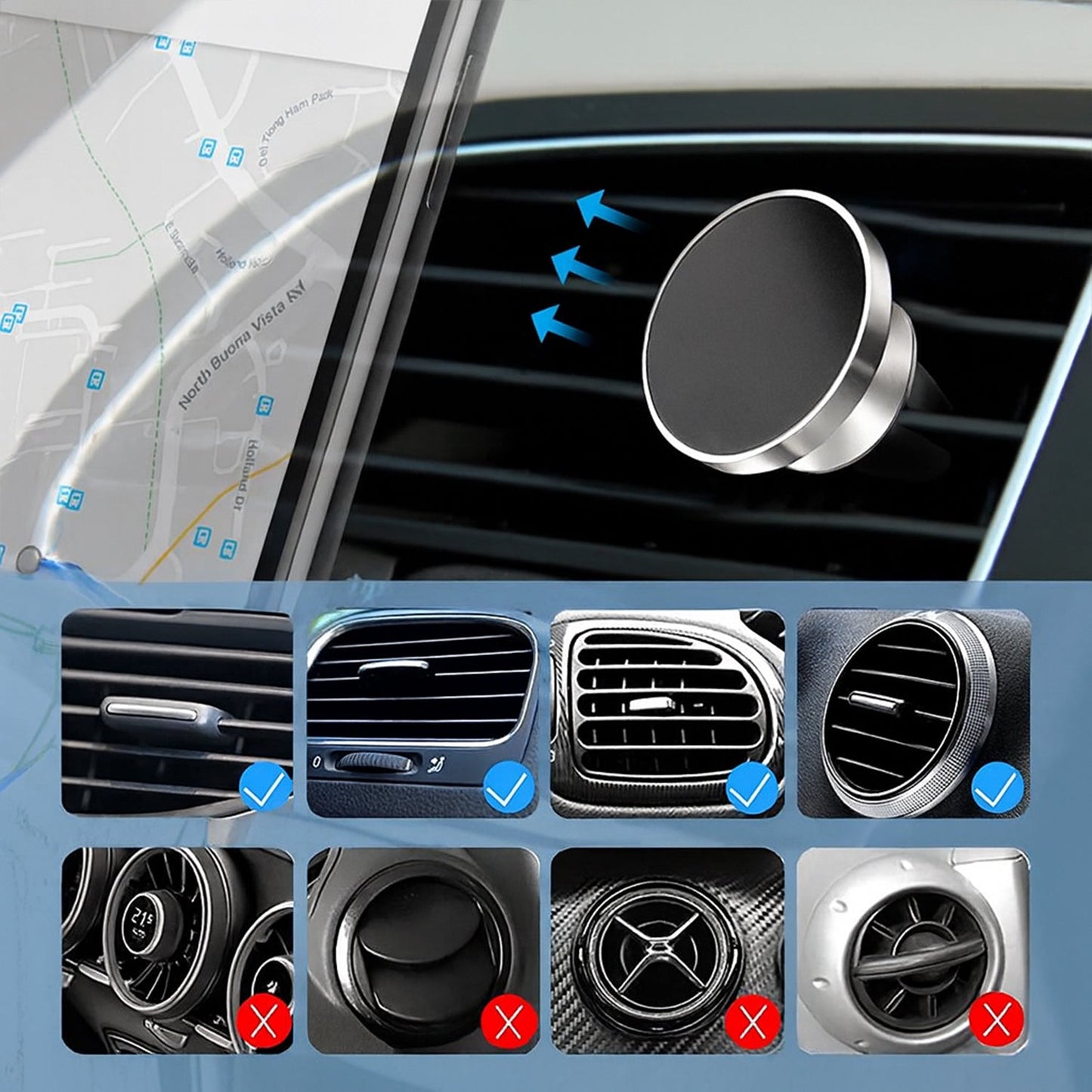 360° Rotating Magnetic Phone Holder Stand (1 Pc)