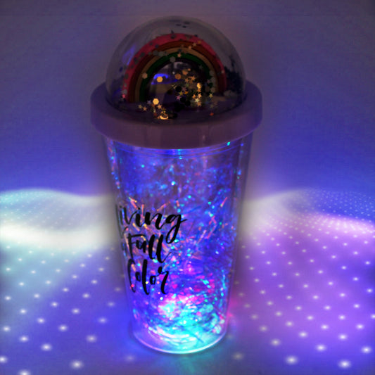 6883 Sipper Bottle With Straw Led Glow Light  For Kidstumbler With Strawvacuum Flasksipper Plastic Tumblersipper Bottle With Straw (Pack Of 1)