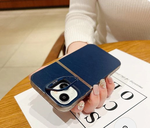 Soft Leather Pattern with Camera Kickstand