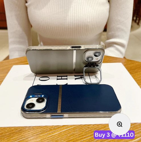 Soft Leather Pattern with Camera Kickstand