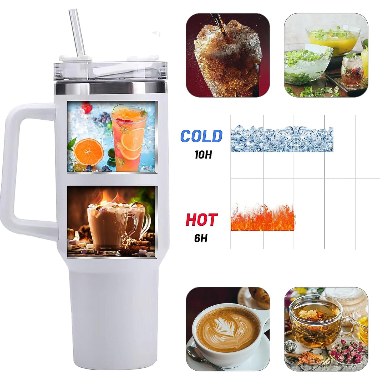 White Extra Large Insulated Travel Mug (1200ML - 1 Pc)