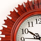 Wooden Look Round Wall Clock - Battery Operated, Easy-to-Read, Plastic Design for Home/Office