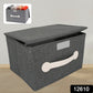 Small Foldable Storage Box With Lid And Handles, Cotton And Linen Storage Bins And Baskets Organizer For Nursery, Closet, Bedroom, Home (28×20×16 Cm / 1 pc)